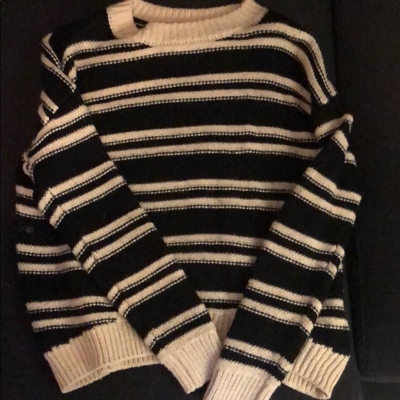 H&M Sweaters - Stripped black and white fuzzy sweater H&M Sweaters - Stripped black and white fuzzy sweater